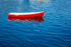 USA-New England-Maine-Camden-Camden Harbor and boat anchored in the harbor Art Print